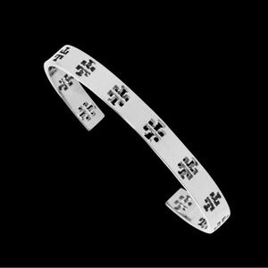 NEW Tory Burch Silver Pierced T Cuff Bracelet